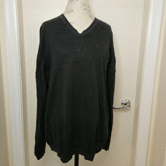 charcoal cotton cashmere sweater - Picture 1 of 7